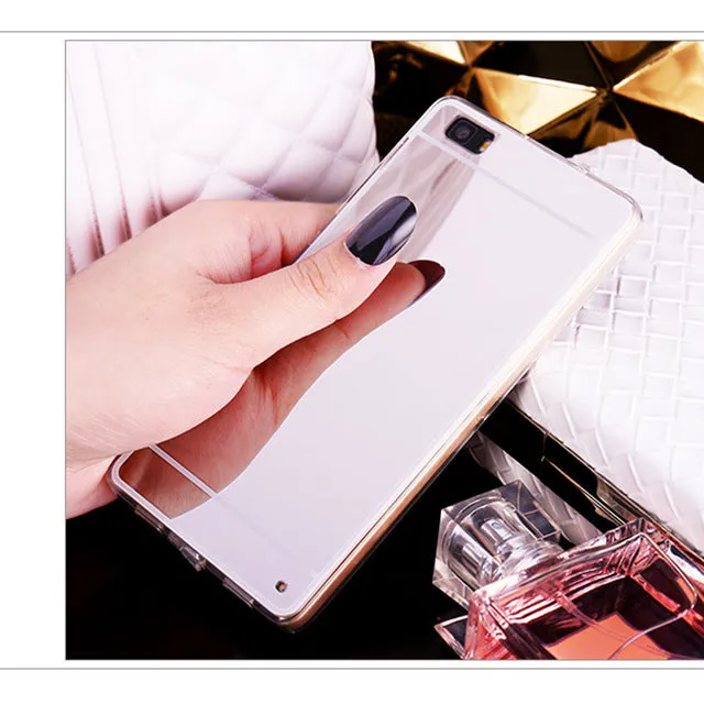 Luxury Mirror TPU Case for Huawei P10 P8 P9 Lite Mate 9 8 GR5 2017 Y6 II Back Cover for Honor 6C 6X 5X 8 Pro 7/Nova/G9 Plus Case