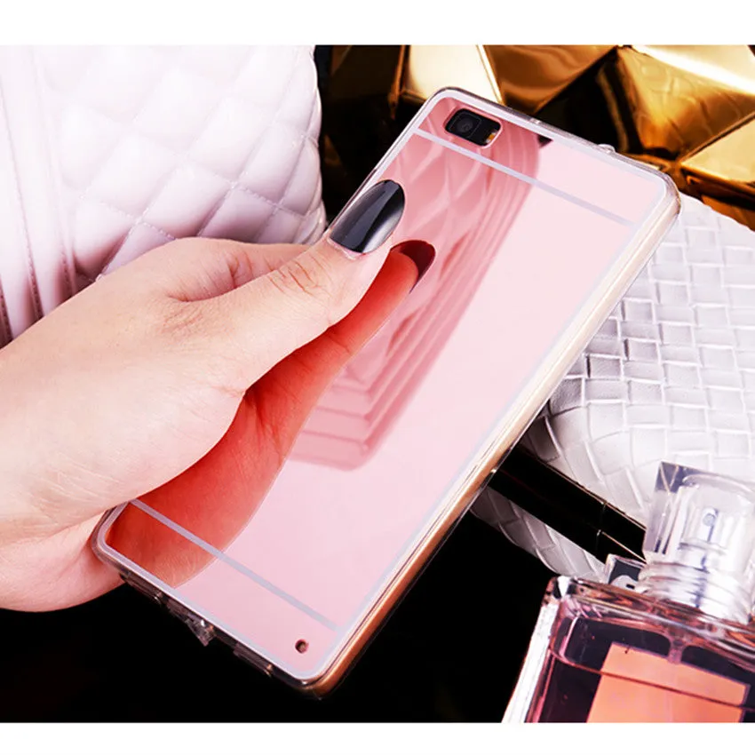 Luxury Mirror TPU Case for Huawei P10 P8 P9 Lite Mate 9 8 GR5 2017 Y6 II Back Cover for Honor 6C 6X 5X 8 Pro 7/Nova/G9 Plus Case