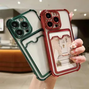 Luxury Transparent Card Holder Phone Case (For iPhones)