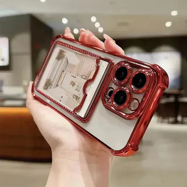 Luxury Transparent Card Holder Phone Case (For iPhones)