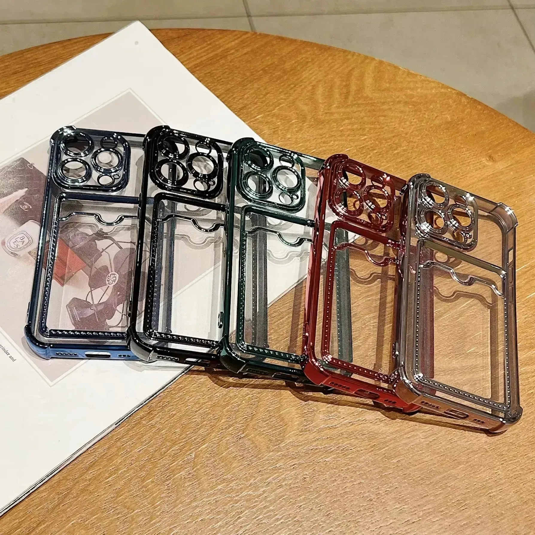 Luxury Transparent Card Holder Phone Case (For iPhones)