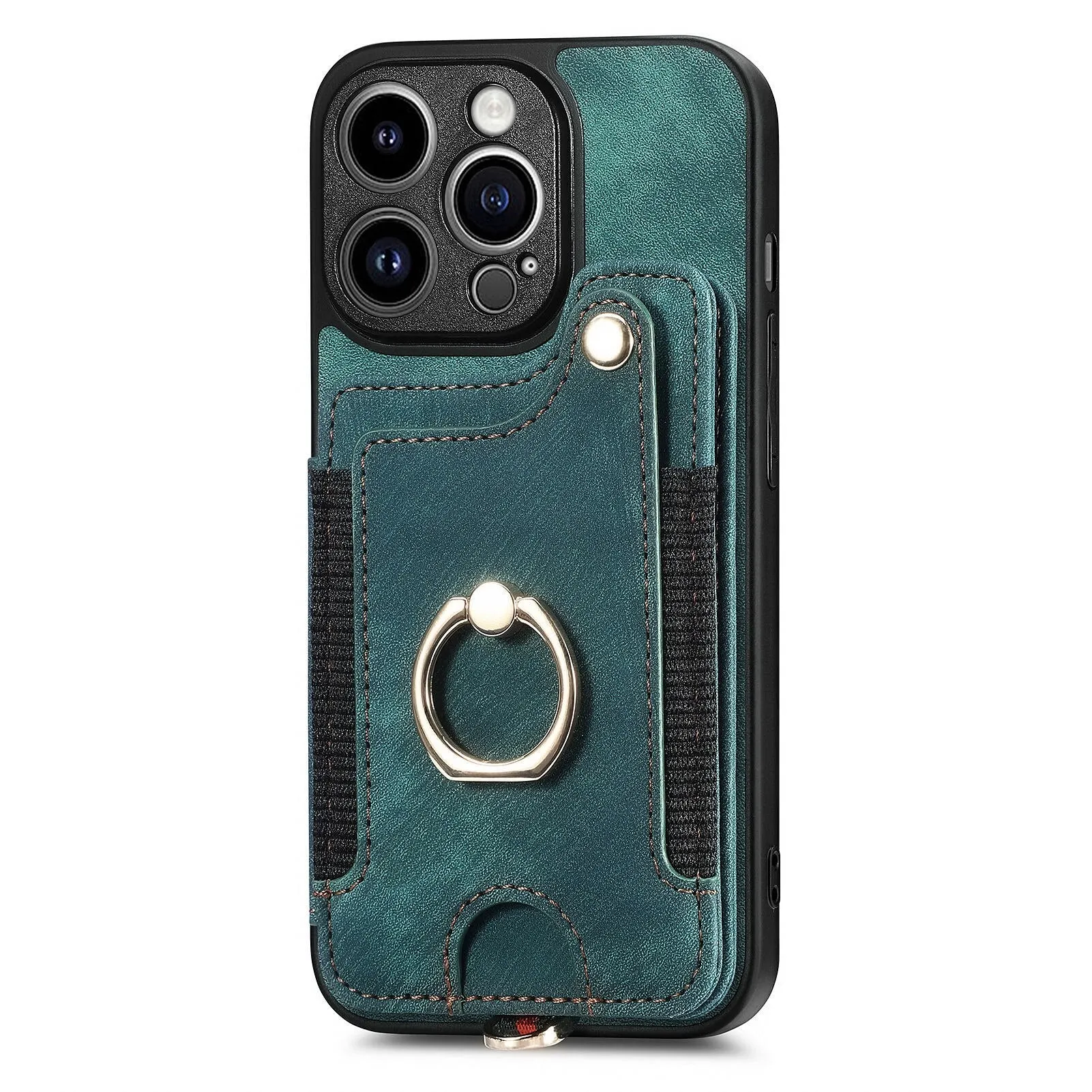 Magnetic Flip Leather Phone Case With Wallet Multi Card Slot Ring Holder For iPhone