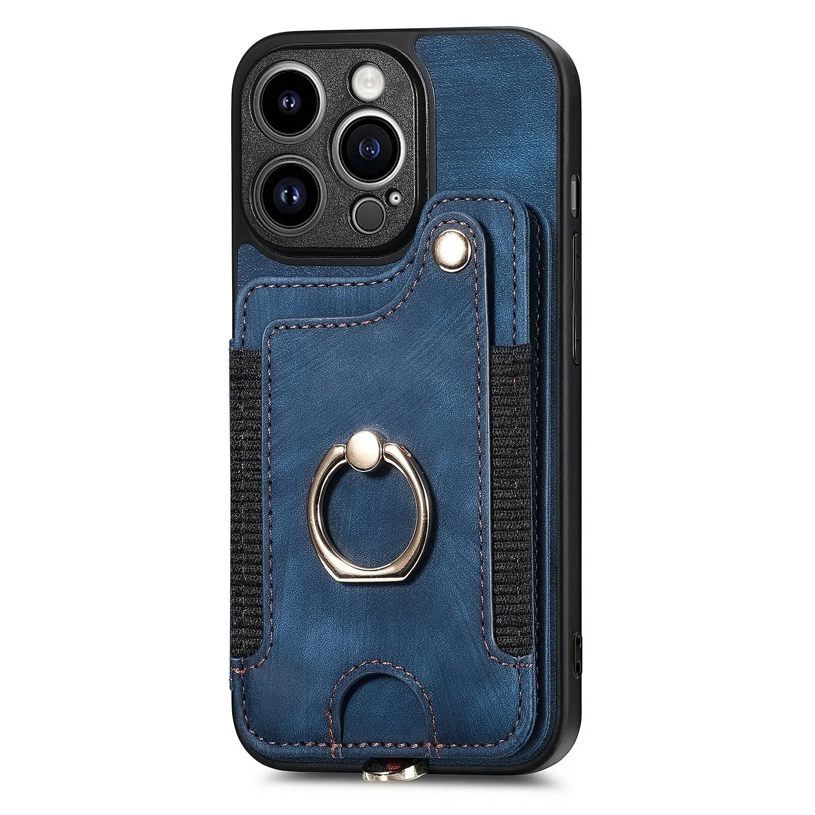 Magnetic Flip Leather Phone Case With Wallet Multi Card Slot Ring Holder For iPhone