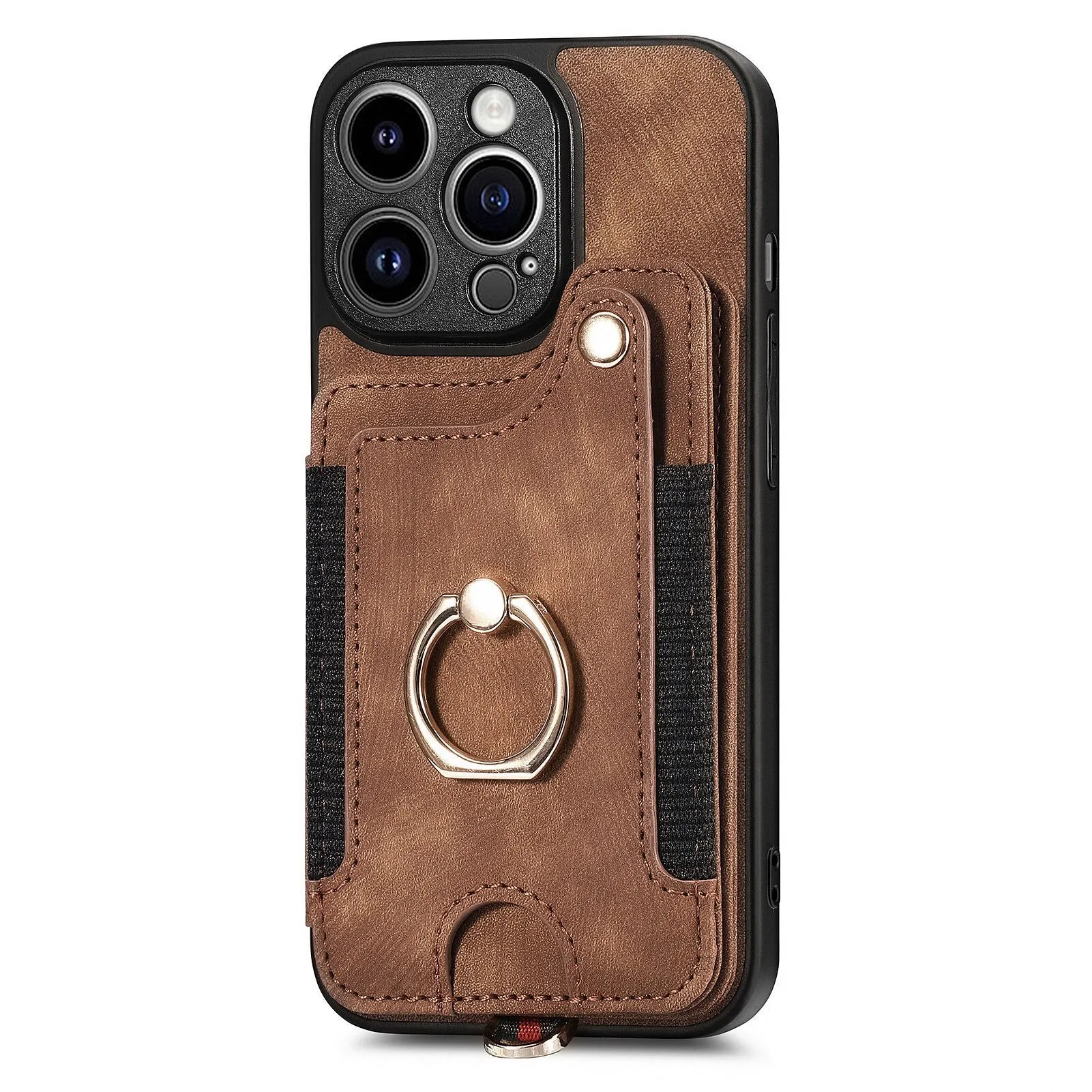 Magnetic Flip Leather Phone Case With Wallet Multi Card Slot Ring Holder For iPhone