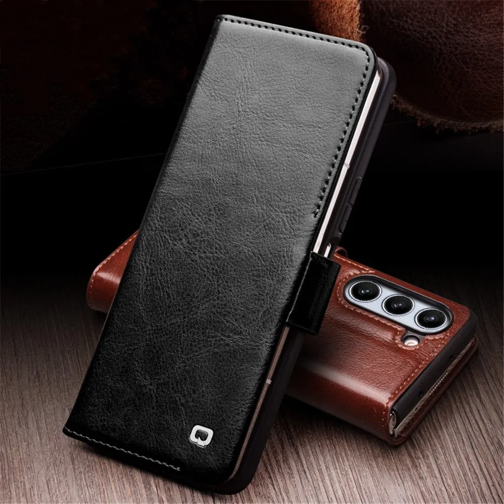 Magnetic Retro Business Leather Flip Case For Samsung Galaxy Z Fold 5