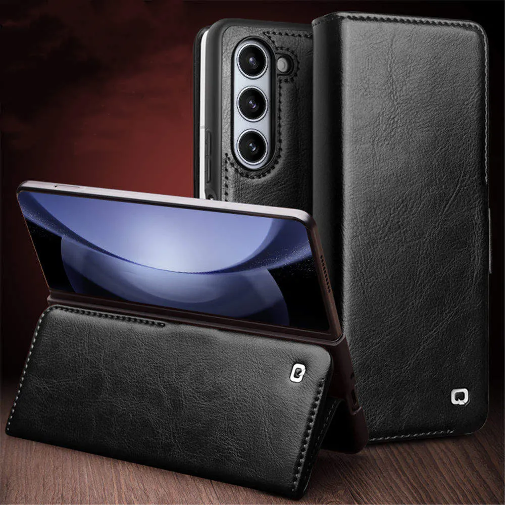 Magnetic Retro Business Leather Flip Case For Samsung Galaxy Z Fold 5