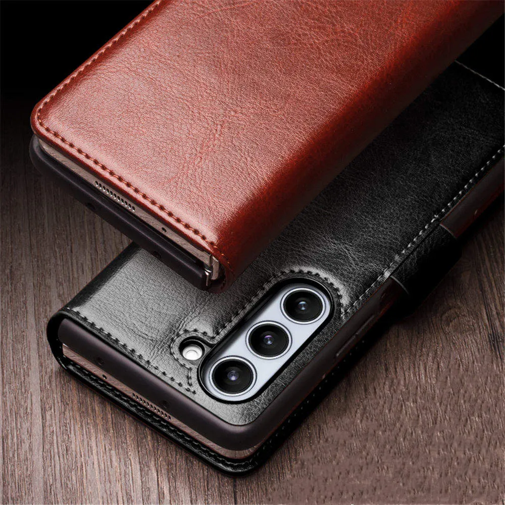 Magnetic Retro Business Leather Flip Case For Samsung Galaxy Z Fold 5