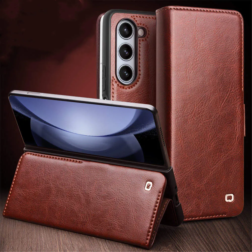 Magnetic Retro Business Leather Flip Case For Samsung Galaxy Z Fold 5