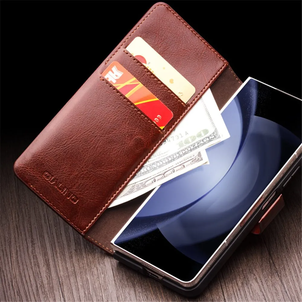 Magnetic Retro Business Leather Flip Case For Samsung Galaxy Z Fold 5