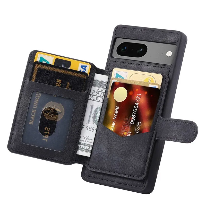 Magnetic Wallet Leather Phone Case With Card Slot For Google Pixel