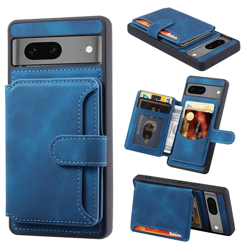 Magnetic Wallet Leather Phone Case With Card Slot For Google Pixel