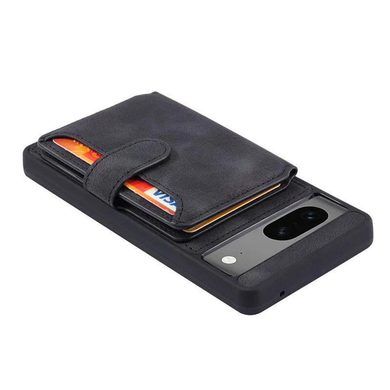 Magnetic Wallet Leather Phone Case With Card Slot For Google Pixel