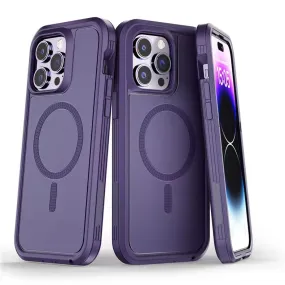 MagSafe Case For Apple iPhone 15 Pro Max Shockproof Heavy Duty Rugged Magnetic Cover - Purple