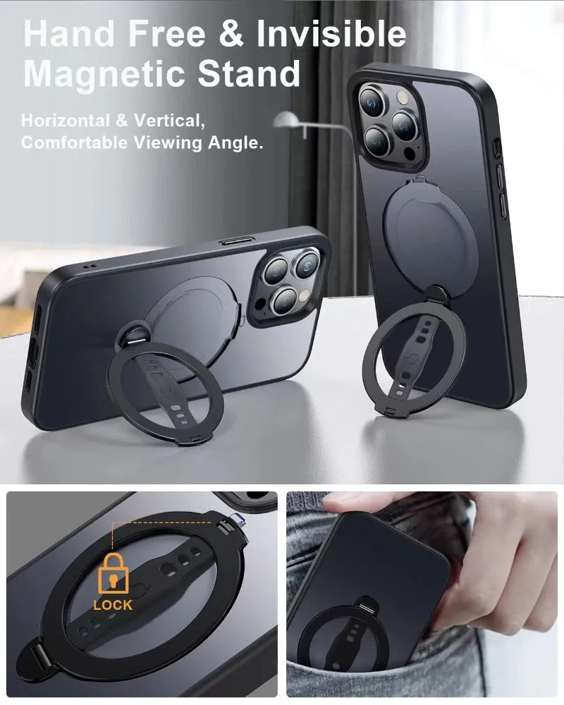 Magsafe Phone Case With Silicone Finger With Invisible Holder For IPhone