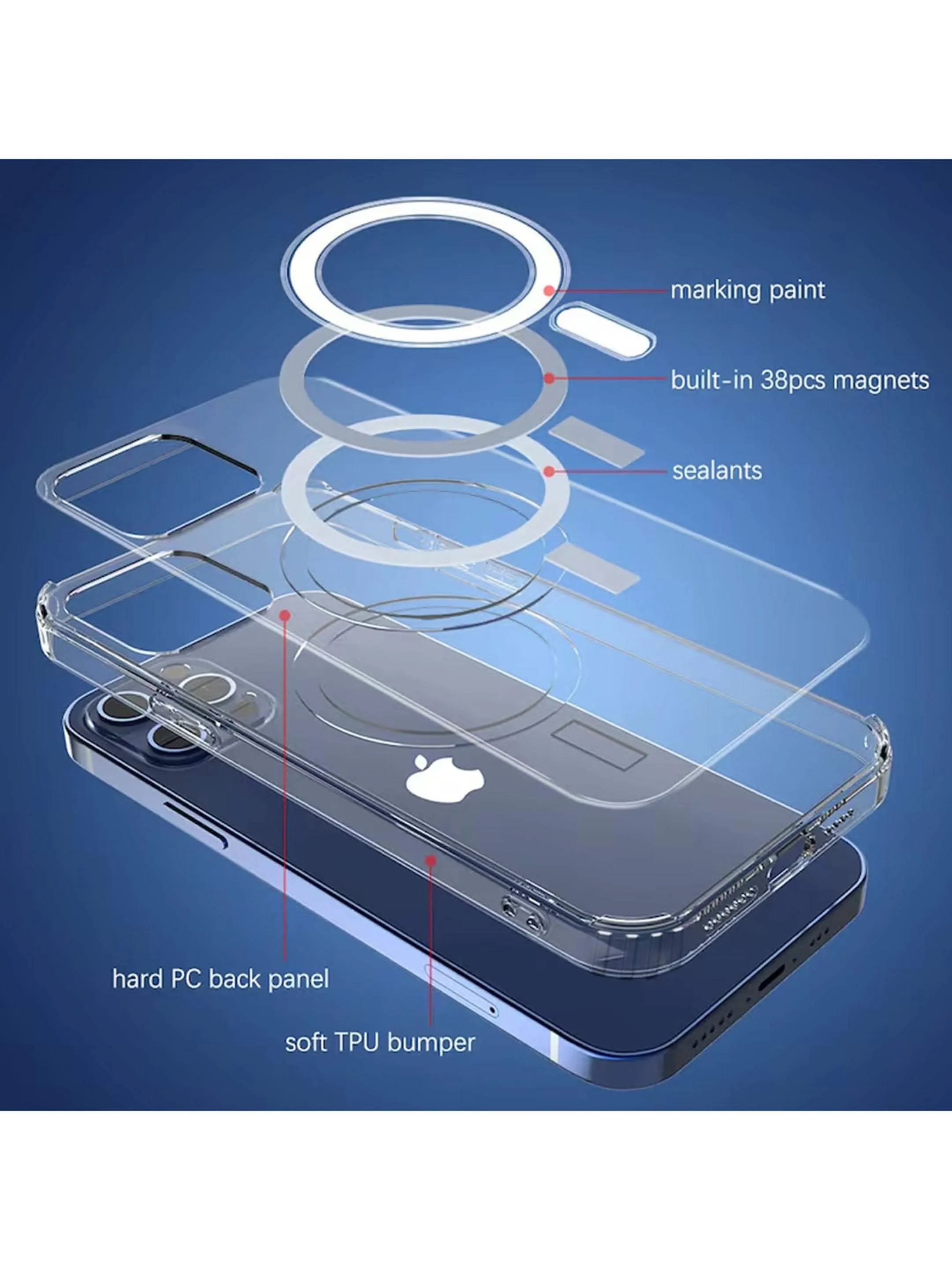 Magsafe Transparent Mobile Back Case For iPhone 11 Pro Max