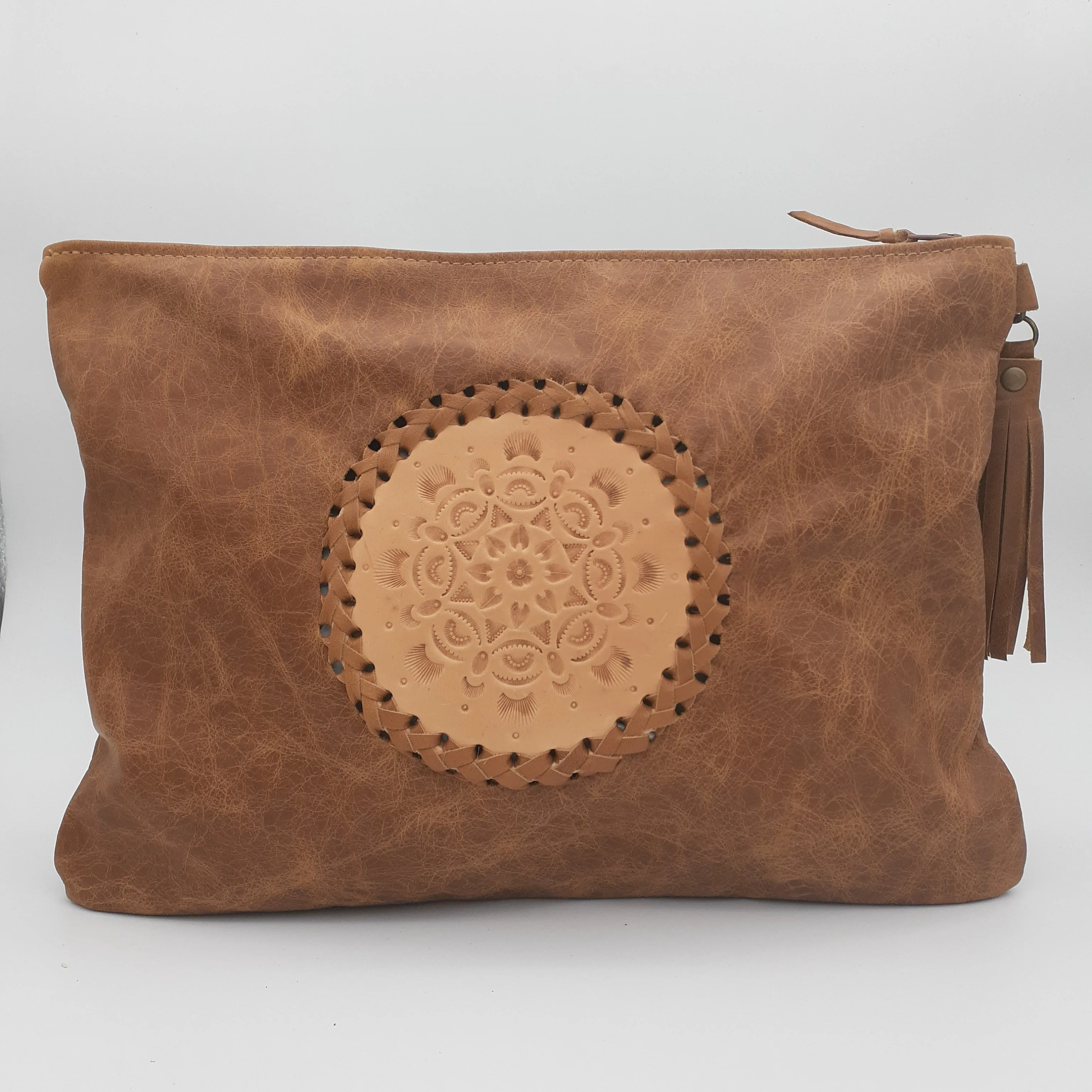 Mandala Leather Laptop Case