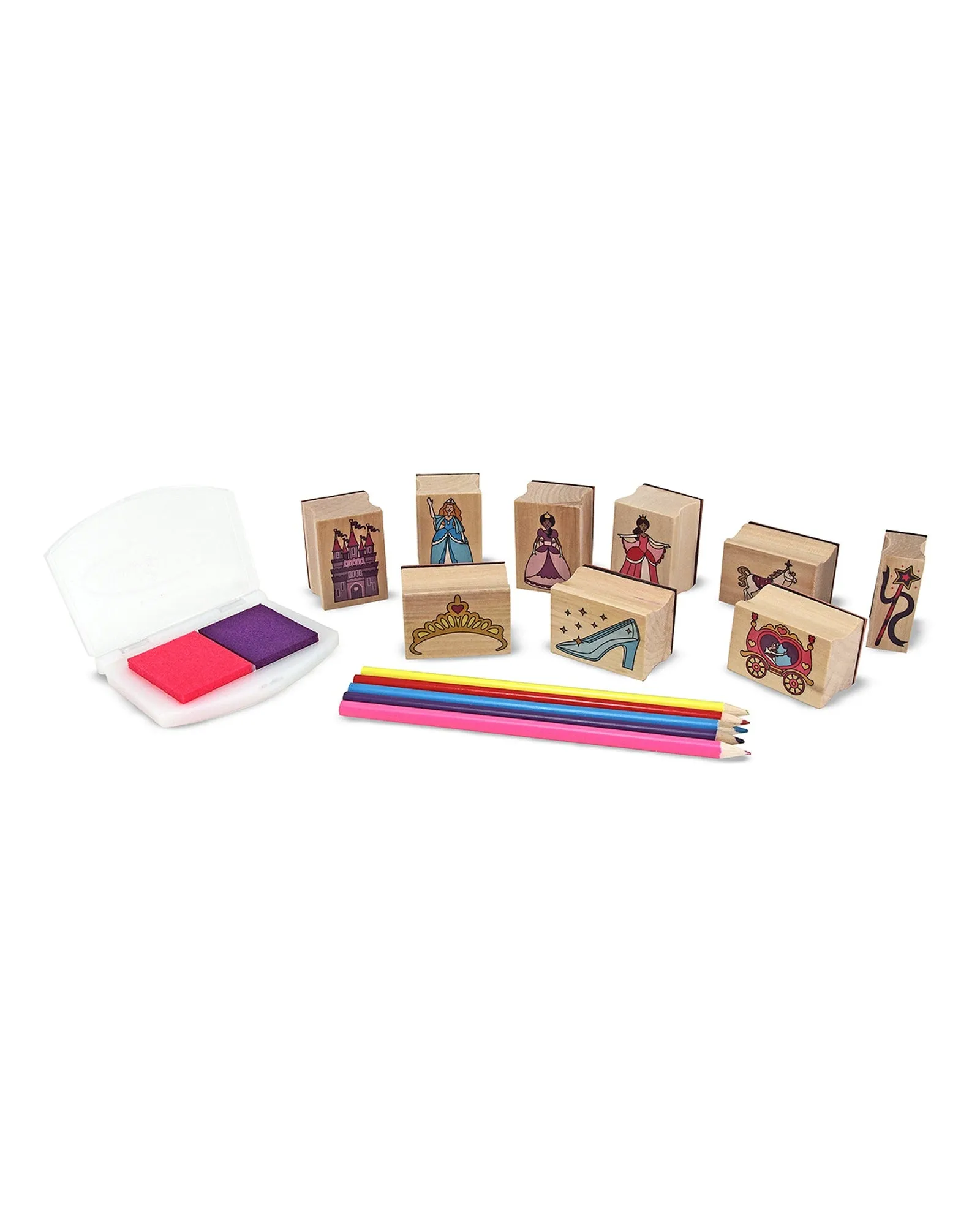 Melissa Doug Wooden Princess Stamp Set