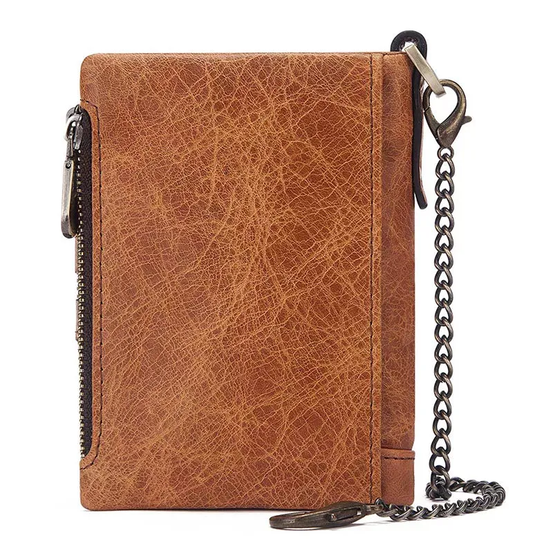 Men's Leather Bi-Fold Wallet RFID Blocking