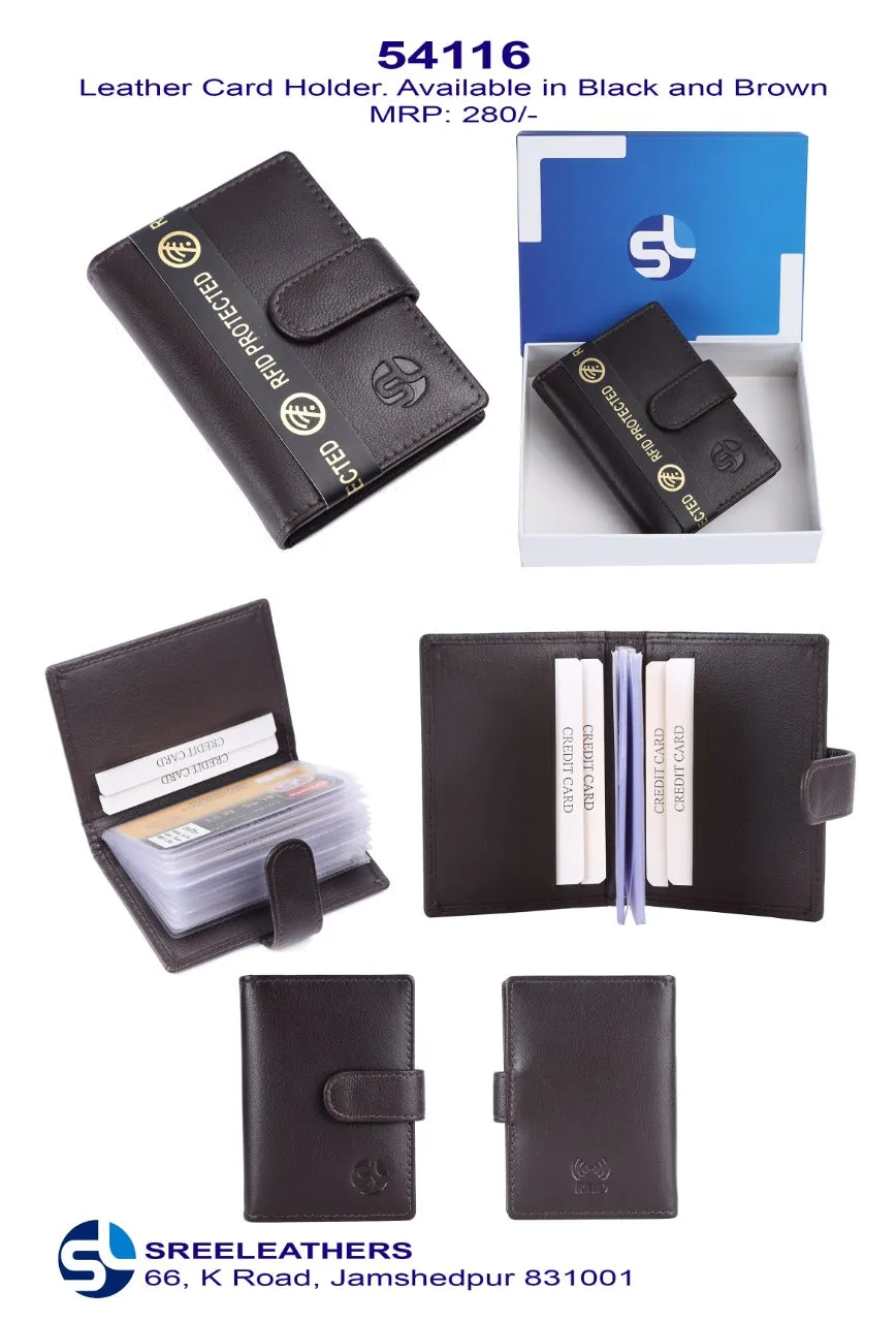 MENS LEATHER RFID CARD HOLDER 54116