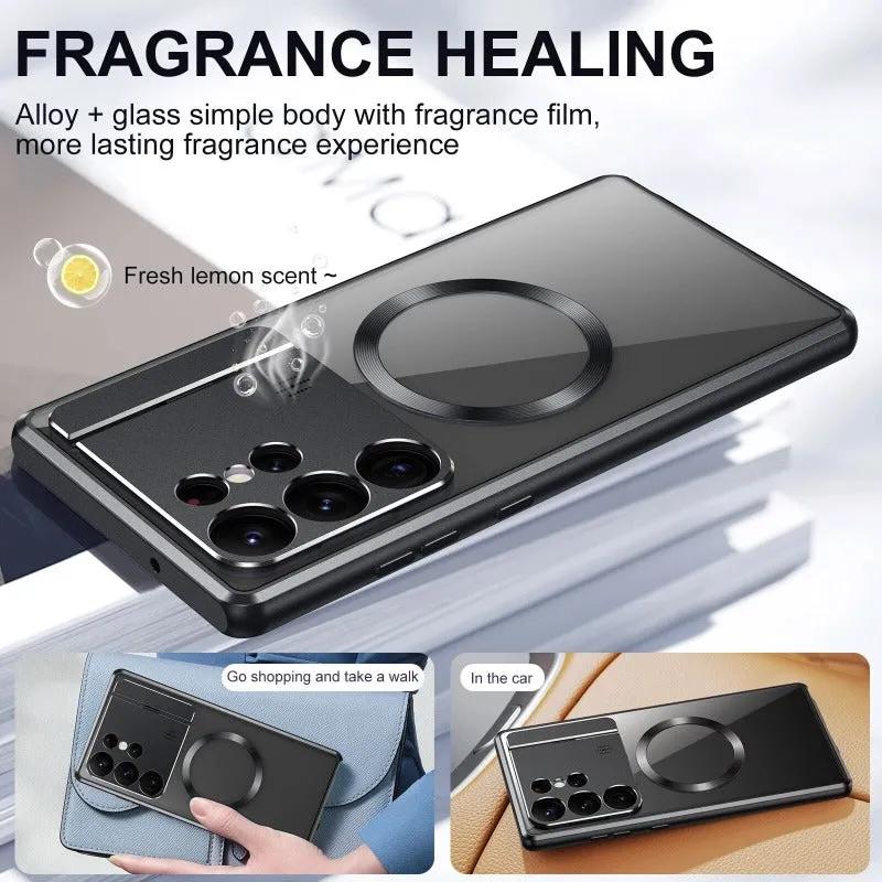 Metal Aluminum Alloy Macsafe Magnetic Aromatherapy Phone Case For Samsung Galaxy S23 S24