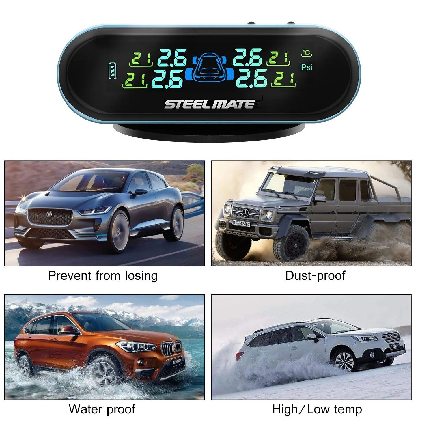 Mini One-s Blue Multi-Function Tire Pressure Monitoring System Auto Backlight Sleep Awake