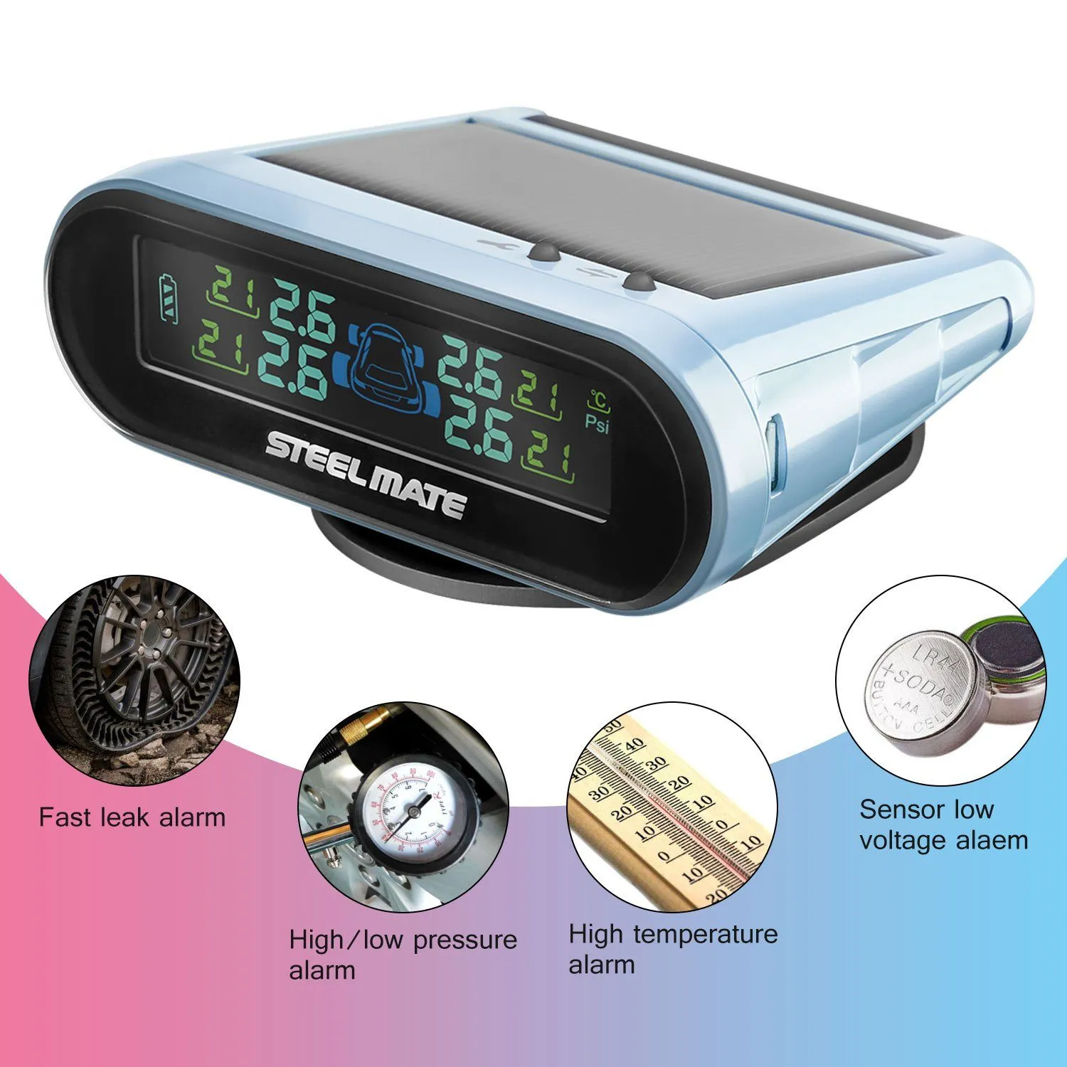 Mini One-s Blue Multi-Function Tire Pressure Monitoring System Auto Backlight Sleep Awake