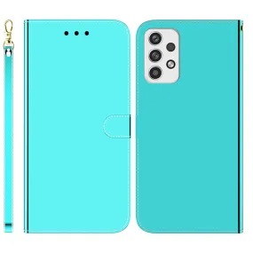 Mirror Samsung Galaxy A23 flip case - Cyan