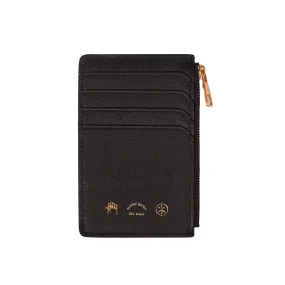 Mister Green Leather Zippered Card Case Black