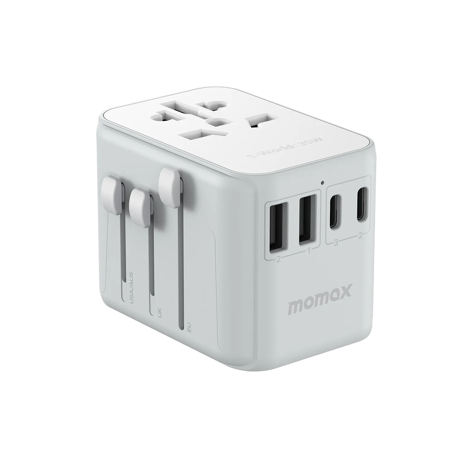 MOMAX 1-World PD 35W 5-Port   AC Charger Universal Travel Adapter