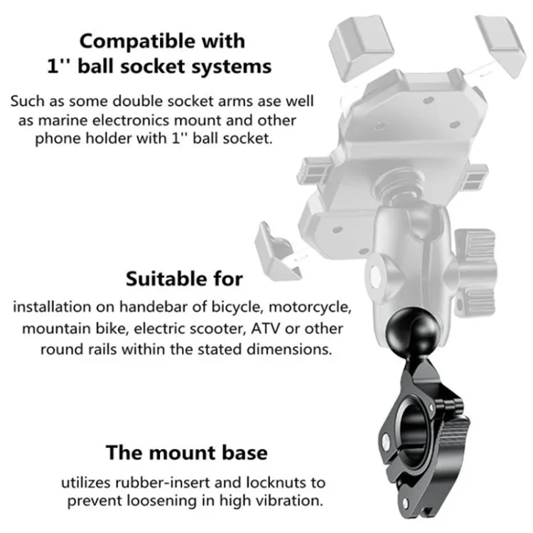 Motorcycle Bicycle Mobile Phone Bracket Fixed Base(17mm Ball Head)