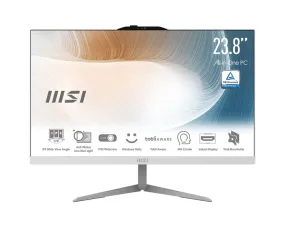 Msi Aio Modern Am242 12M-830Xeu I3-1215U 23.8" Ips Led Fhd Non-Touch Anti-Glare 8Gb Ssd512gb M.2 Ax211 Wifi 6E Noos Whit