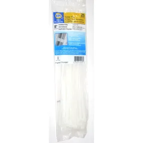 Napa 770-9207 Standard Duty White Cable Ties 0.19 x 8" Long 6/6 25 pk