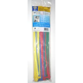 Napa 770-9300 Standard Duty Multi-Color Cable Ties 0.19 x 14" L Nylon 6/6 100pk