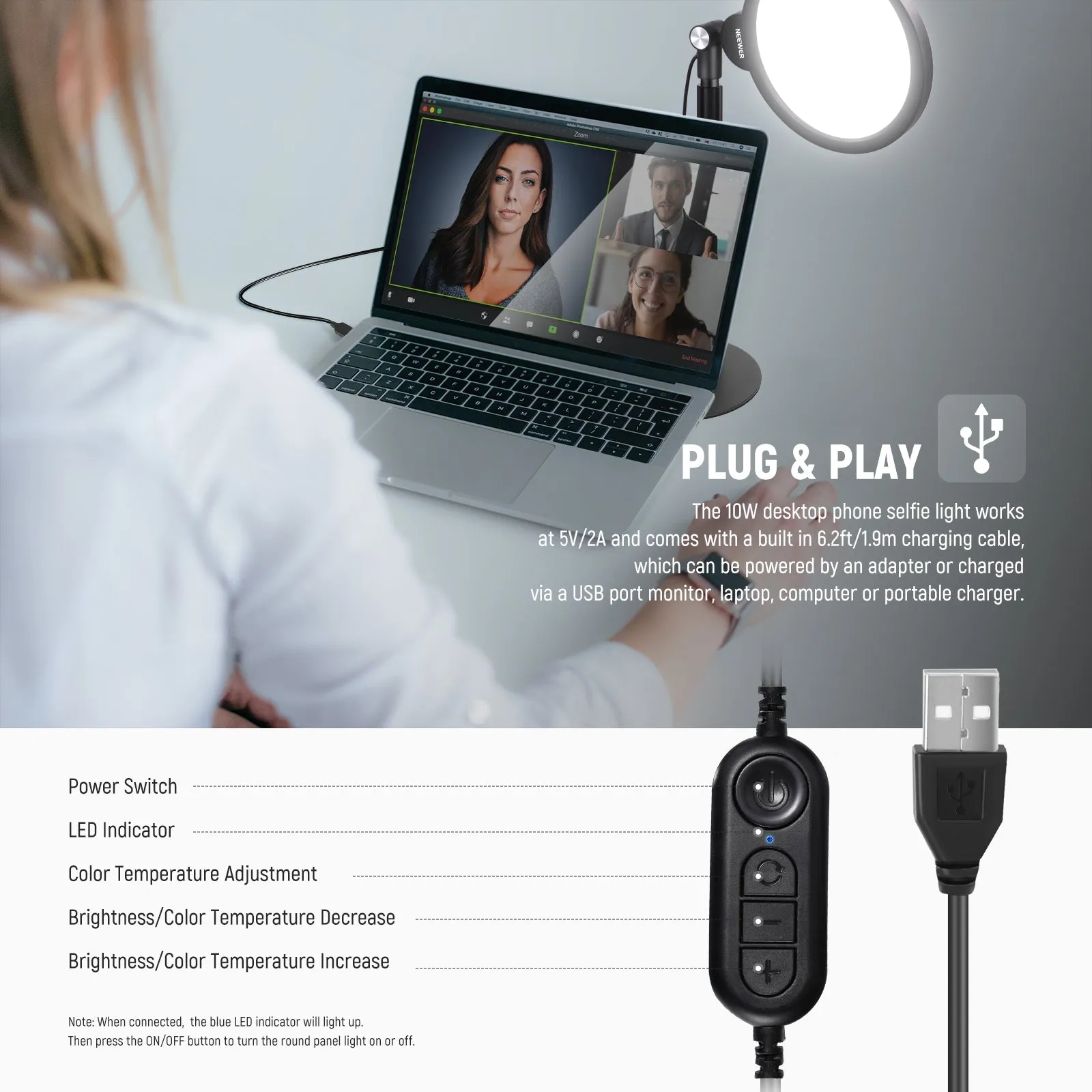 NEEWER R06 7" Desktop Phone Selfie Light Kit