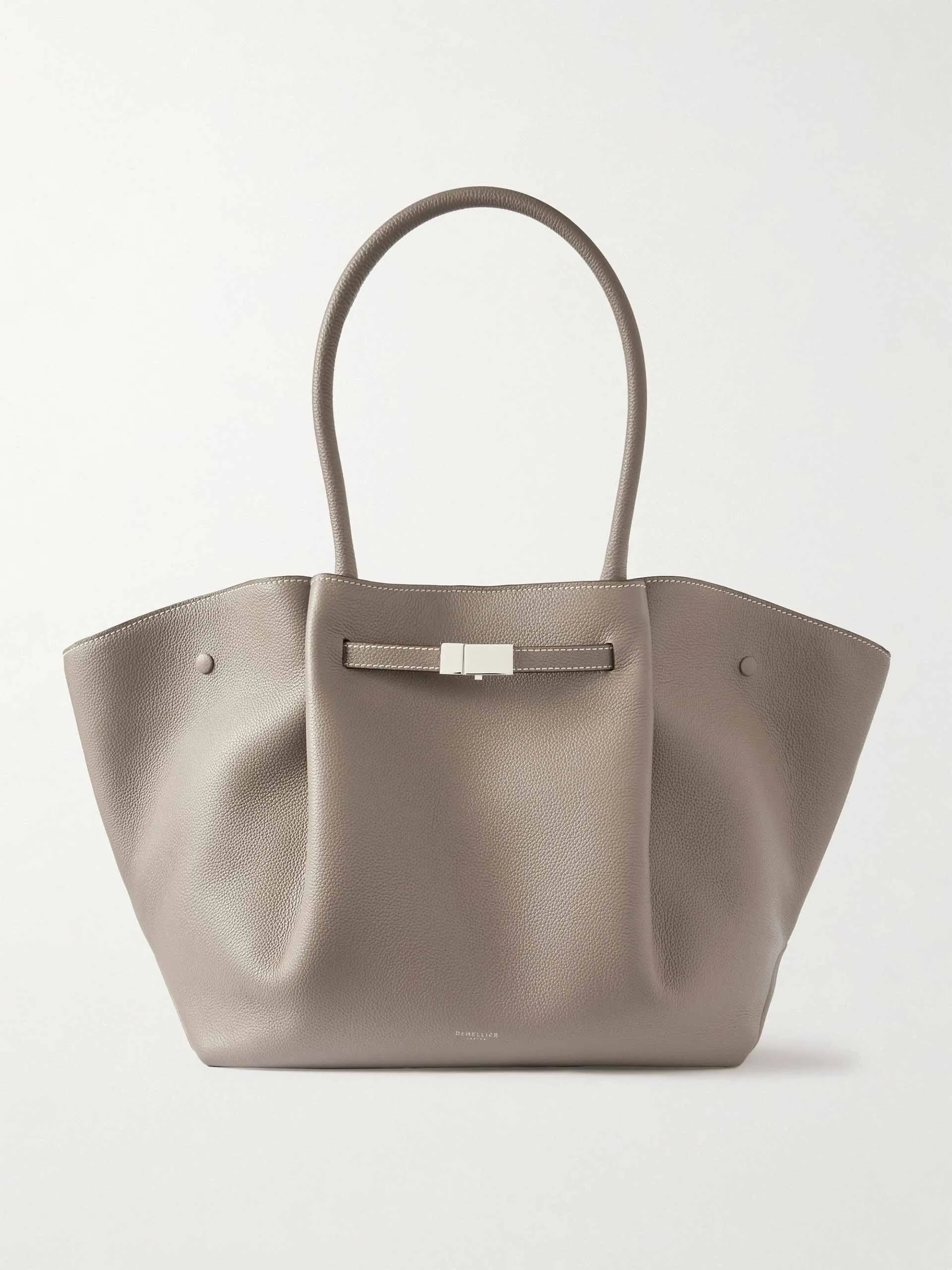 New York textured-leather tote