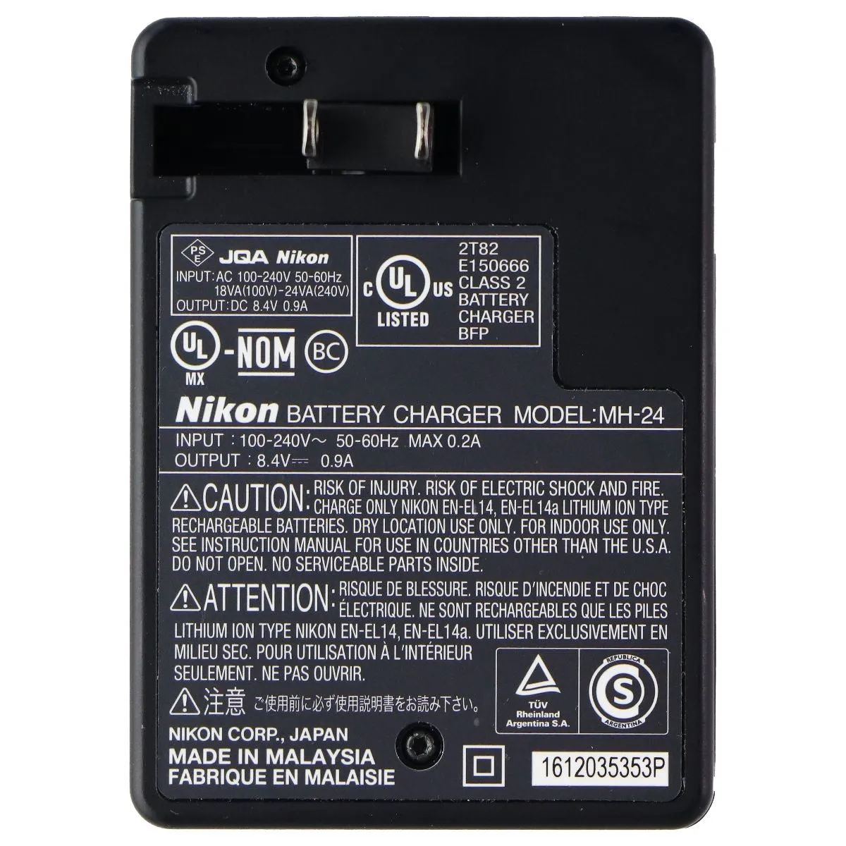 Nikon MH-24 Quick Charger for EN-EL9 Lithium-ion Battery - Black