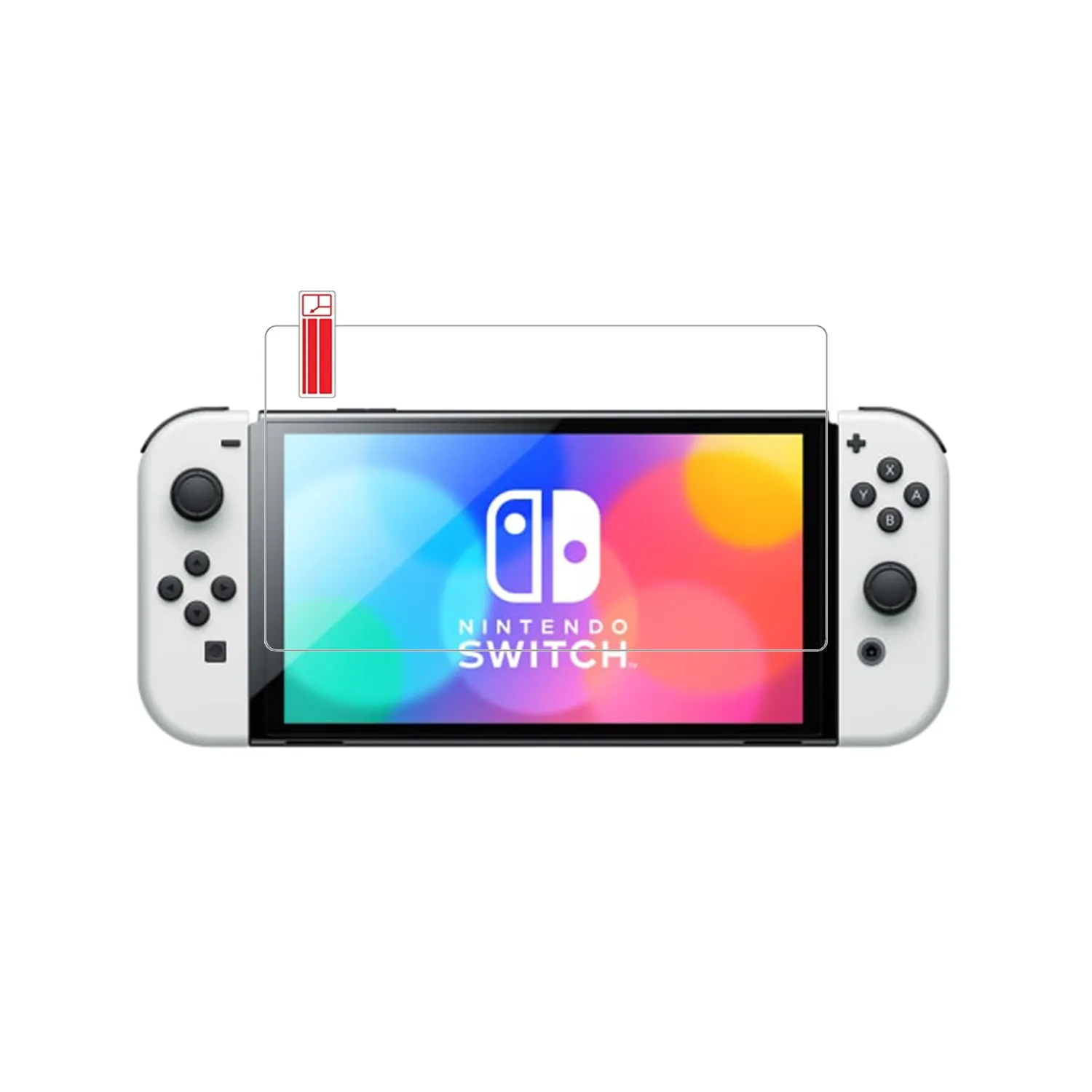 Nintendo Switch OLED Console Glass Screen Protector - 9H Tempered Glass Screen Protector with Installation Guide Stickers and Wipes