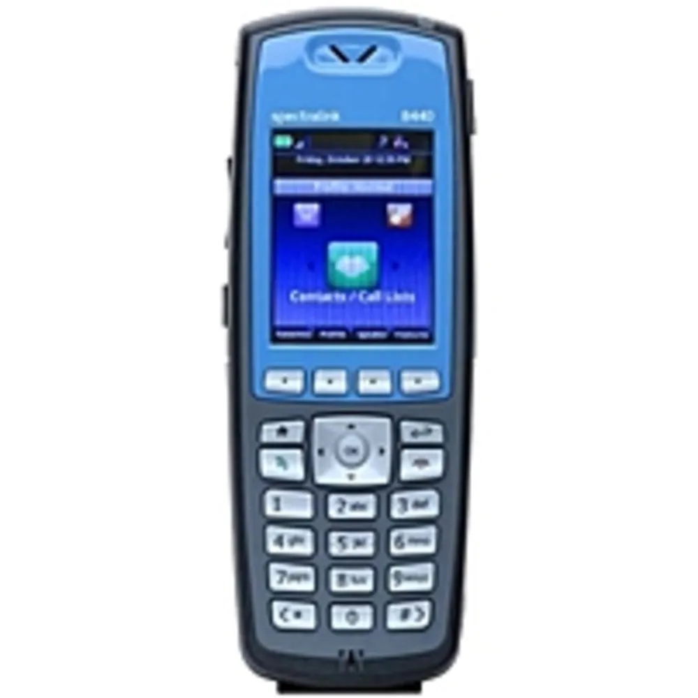 NOB Spectralink 8440 Handset - Cordless - Wi-Fi - 1000 Phone Book/Directory Memory - 2.2 Screen Size - USB - Headset Port - 8 Hour Battery Talk Time - Blue