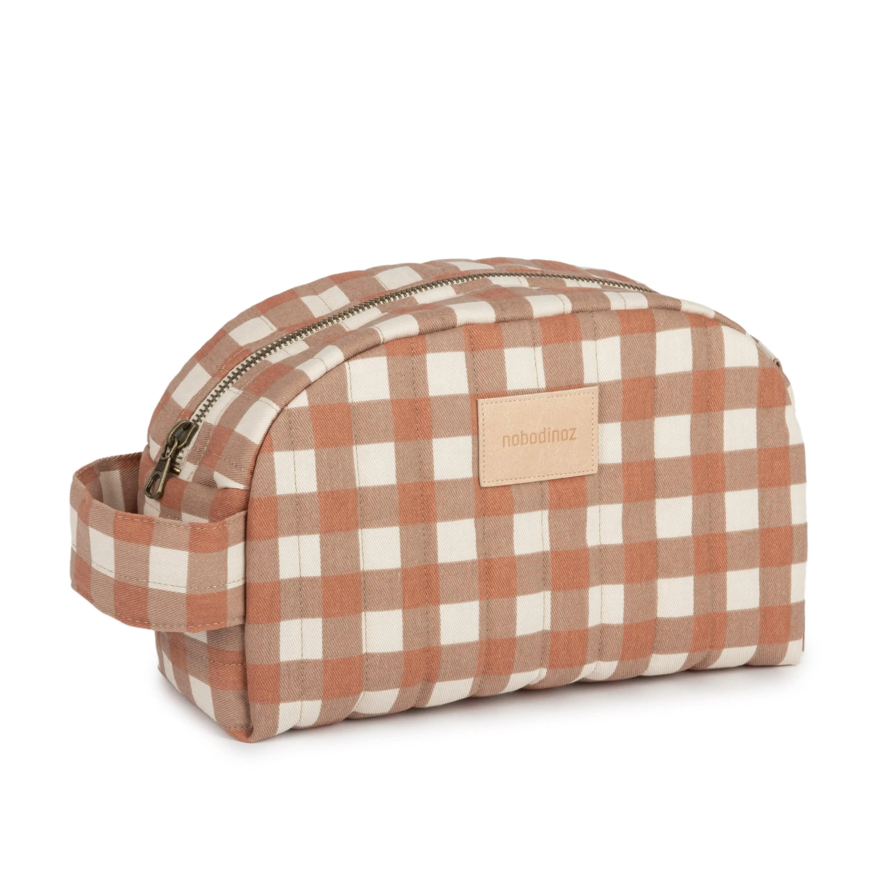 Nobodinoz Hyde Park Waterproof Vanity Case / Baby Essential Pouch (Terracotta Check)