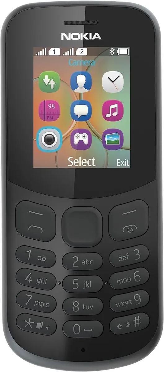 Nokia 130 Series 30 Dual SIM 8MB Ram 2GB ROM (1.8 Inches) (GSM) - (Black)