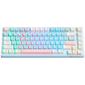 ONIKUMA G52 82 Keys USB Wired Mechanical Keyboard, Professional Gaming Keyboard  with RGB Backlit Matte Key Caps for PC Laptop