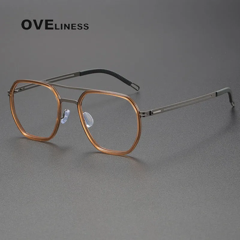 Oveliness Full Rim Square Double Bridge Titanium Eyeglasses 8202310