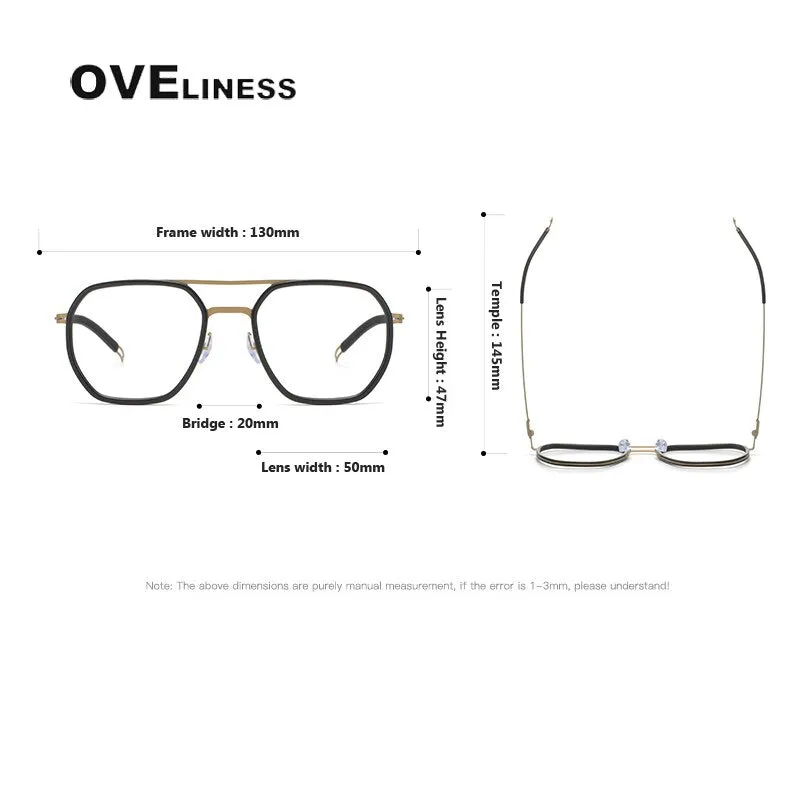 Oveliness Full Rim Square Double Bridge Titanium Eyeglasses 8202310