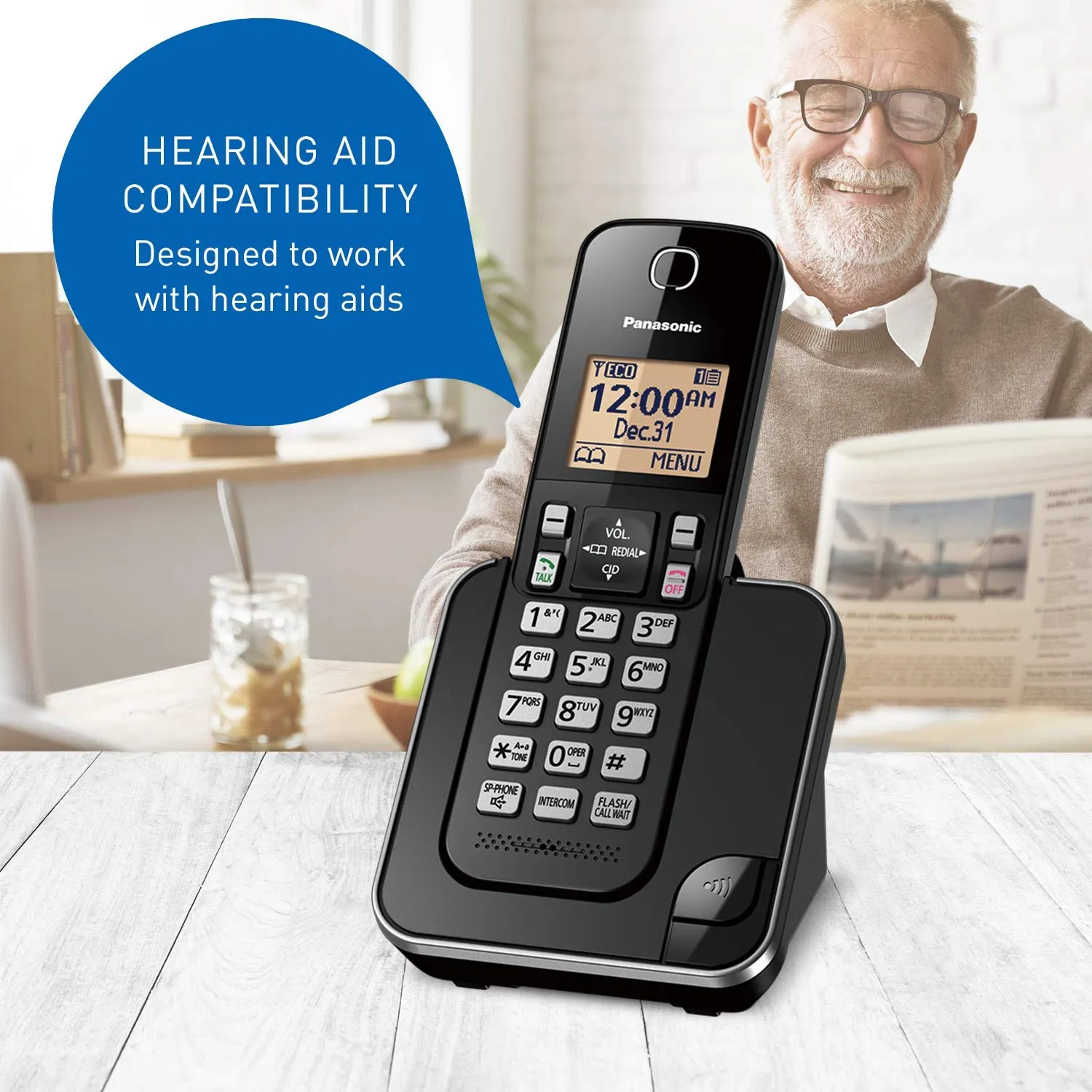 Panasonic DECT 6.0 Expandable Cordless Phone with Call Block.