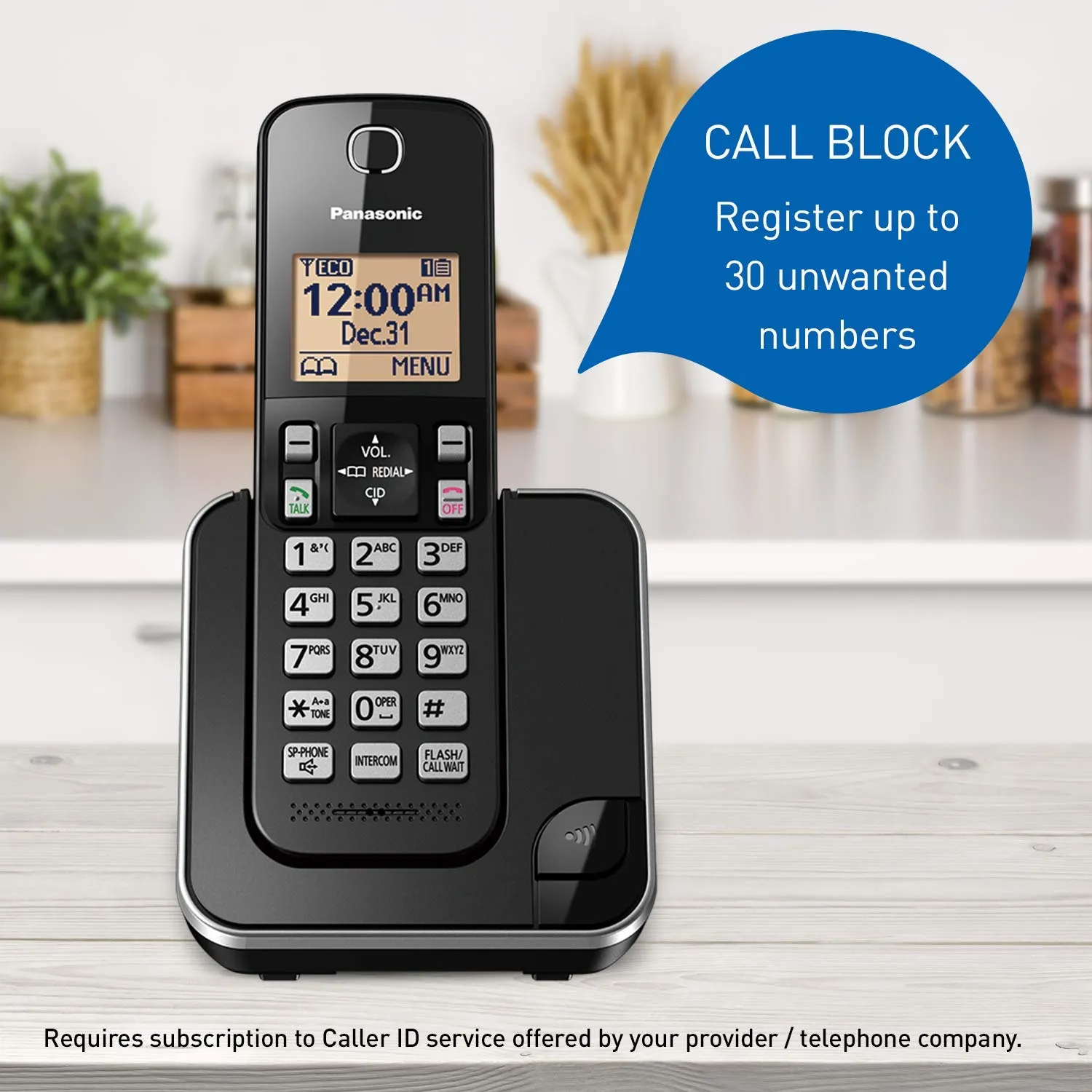 Panasonic DECT 6.0 Expandable Cordless Phone with Call Block.