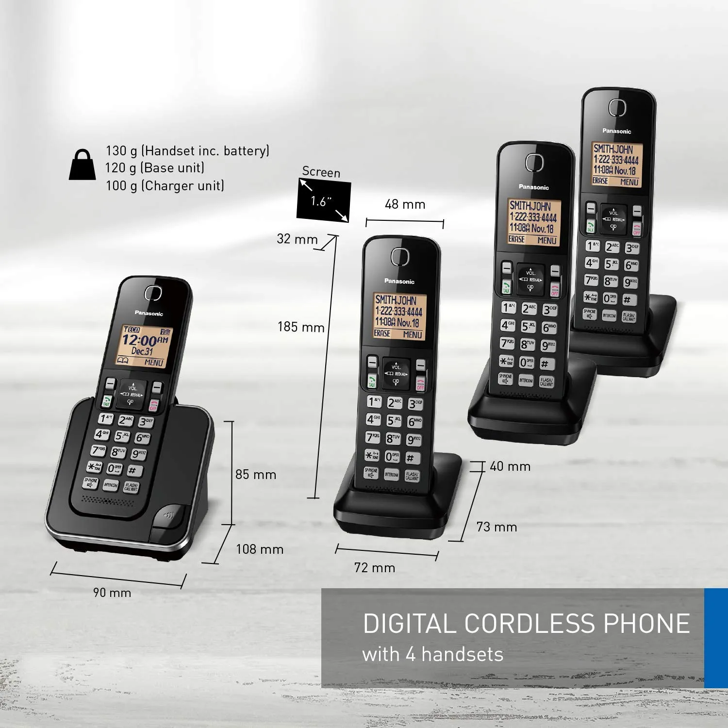 Panasonic DECT 6.0 Expandable Cordless Phone with Call Block.