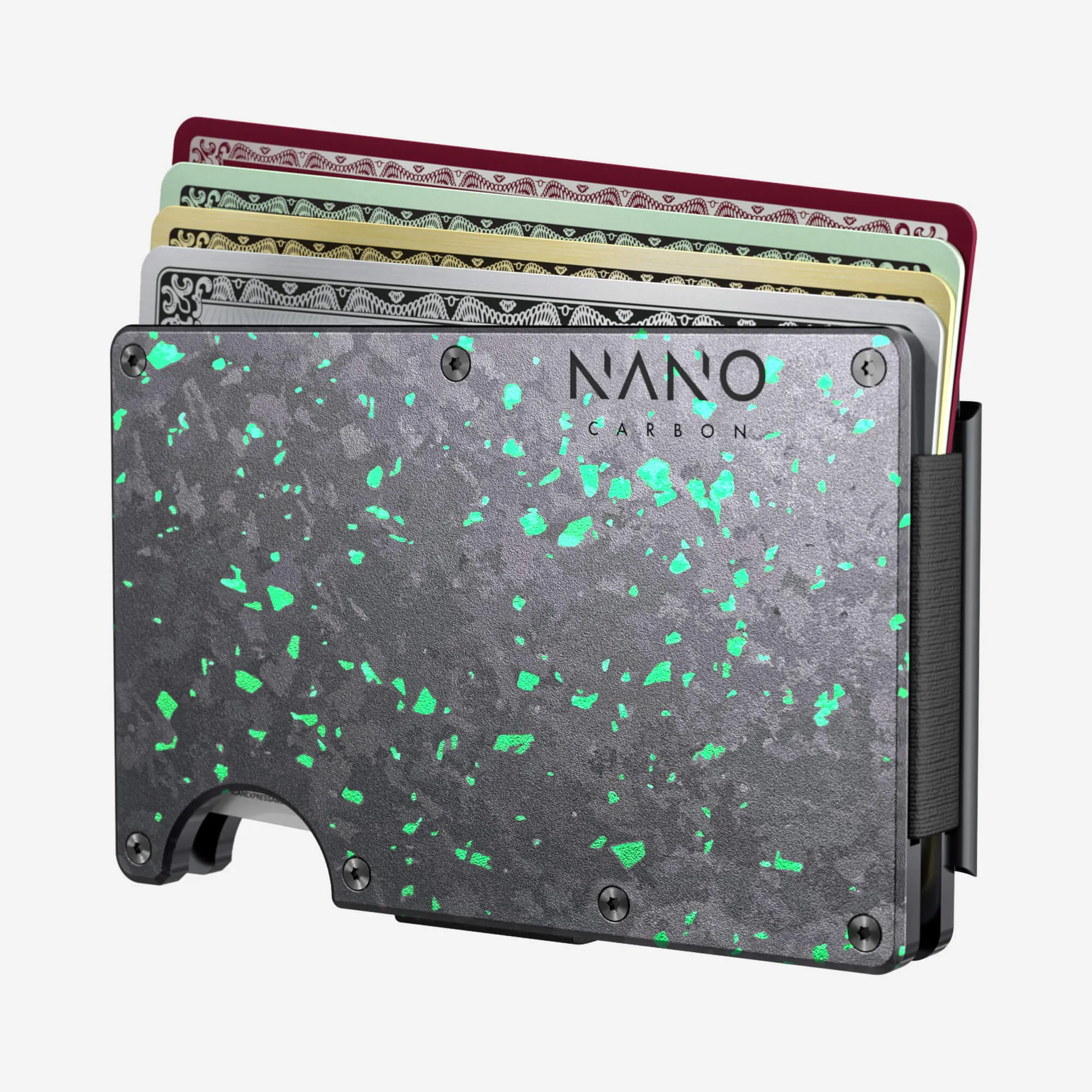 Personalised Money Clip Wallet (Nero/Verde)