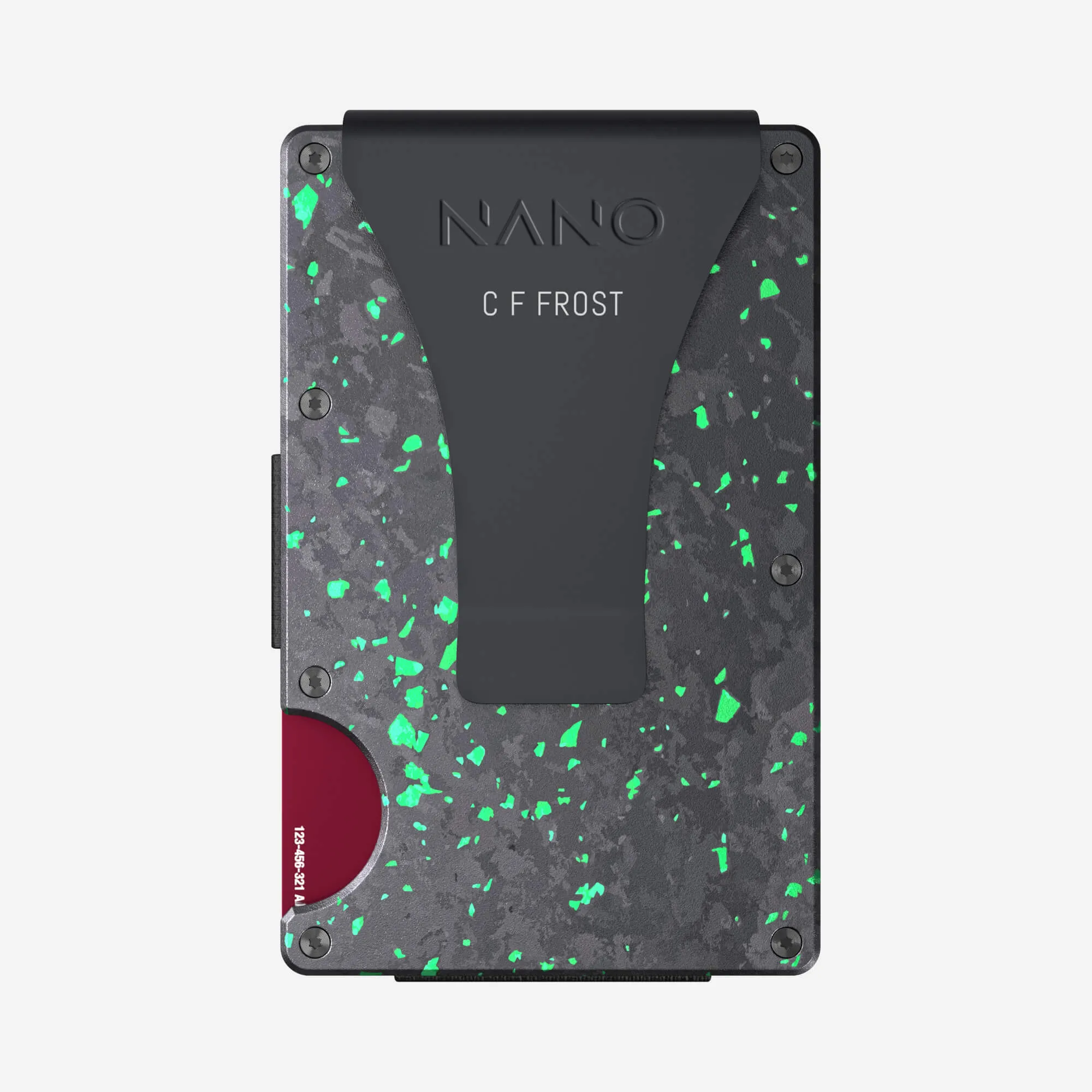 Personalised Money Clip Wallet (Nero/Verde)