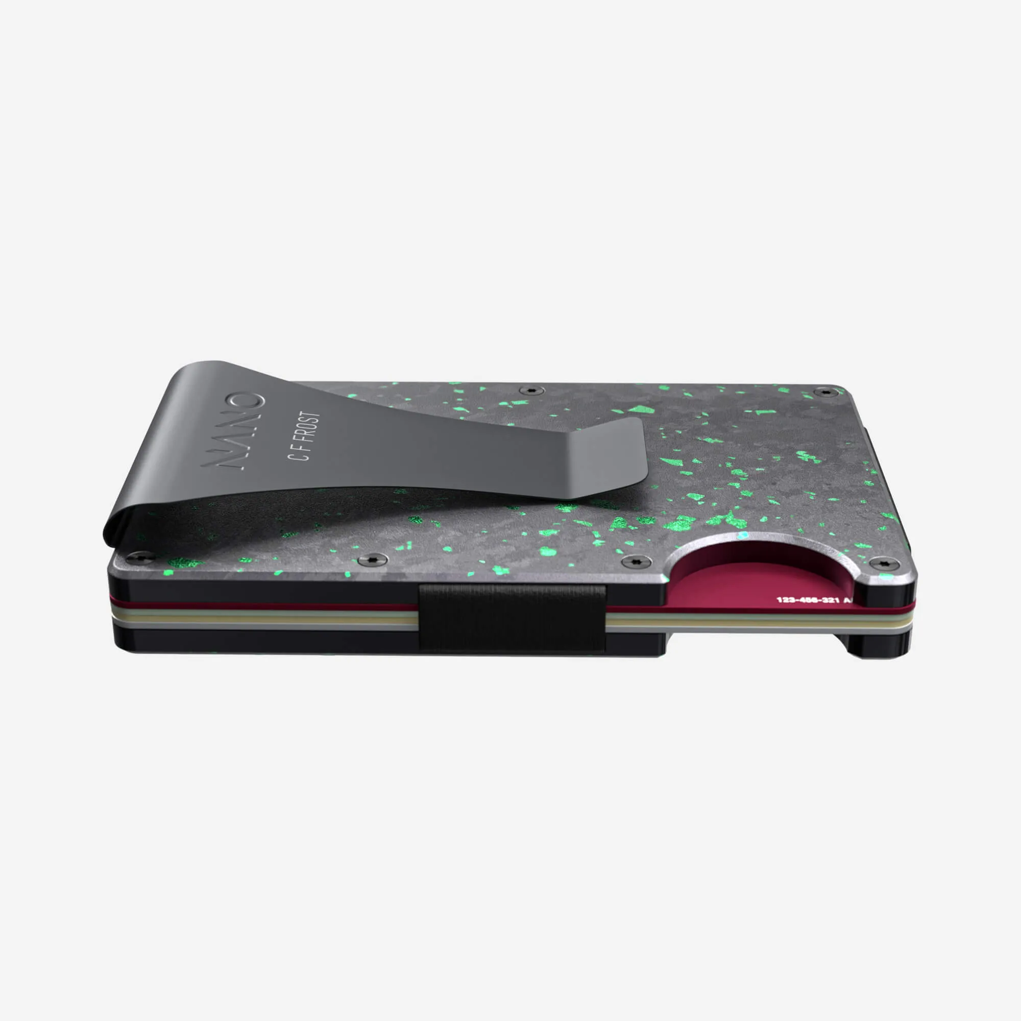 Personalised Money Clip Wallet (Nero/Verde)