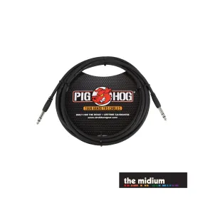 Pig Hog PTRS15 1/4" TRS Straight Instrument Cable - 15' Black (15 ft.)